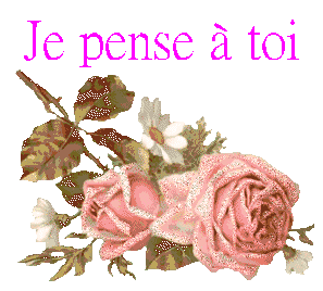 Gif animé je pense à toi rose